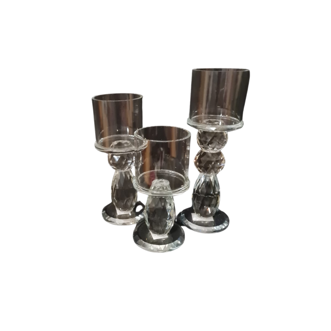 Crystal Candle Holders (3pc)