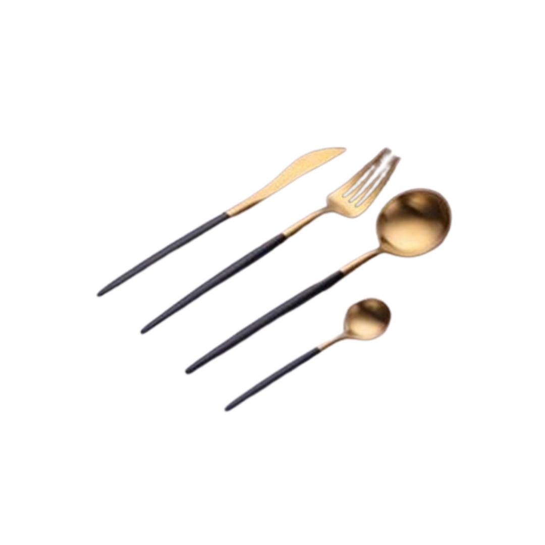 Modern Black & Gold Tea Spoon