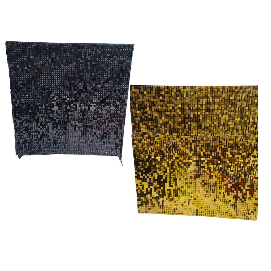 Shimmer Backdrop Black, Silver, Pink & Gold (1,9m x 1,9m)