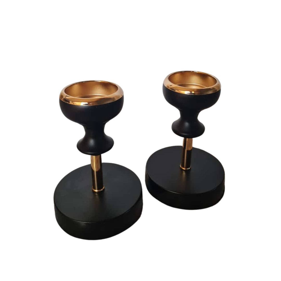 Black and Gold Candle Holder – Small