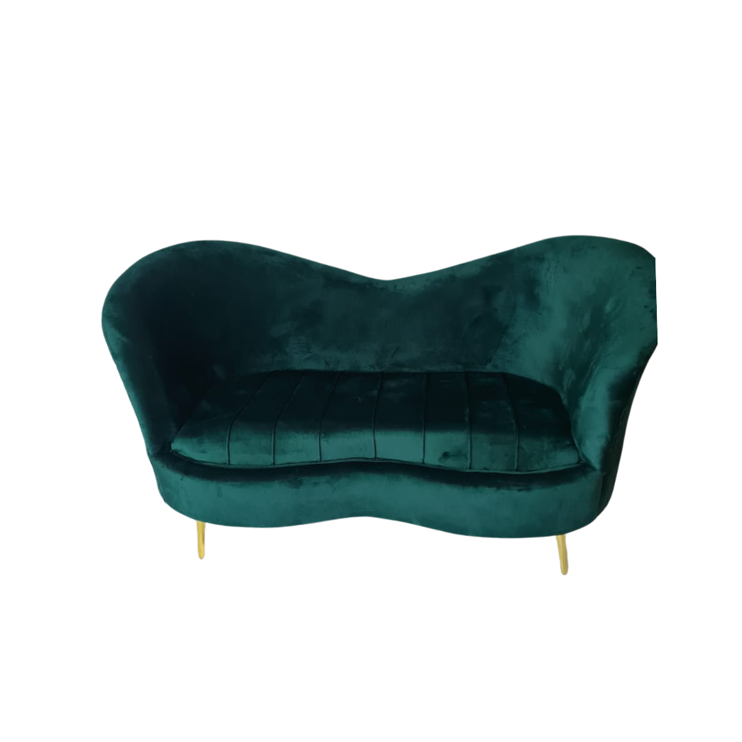 Tulip Chair – (2 Seater) Nude, Black & Bottle Green