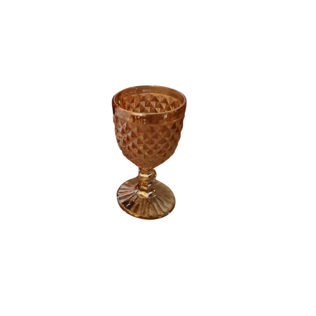 Diamond Cut Wine Glasses – Gold