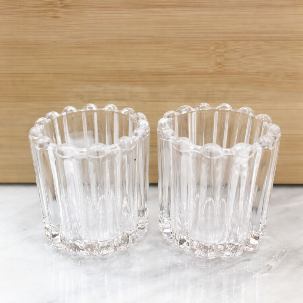 Glass ribbed votive