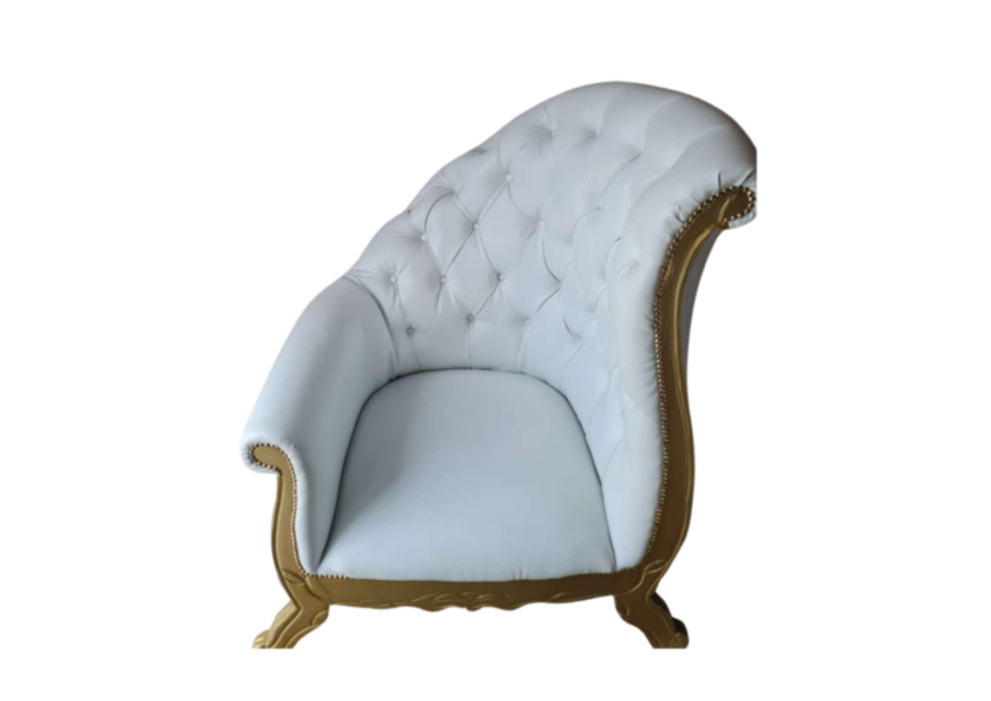 Gold & White Tub Chair