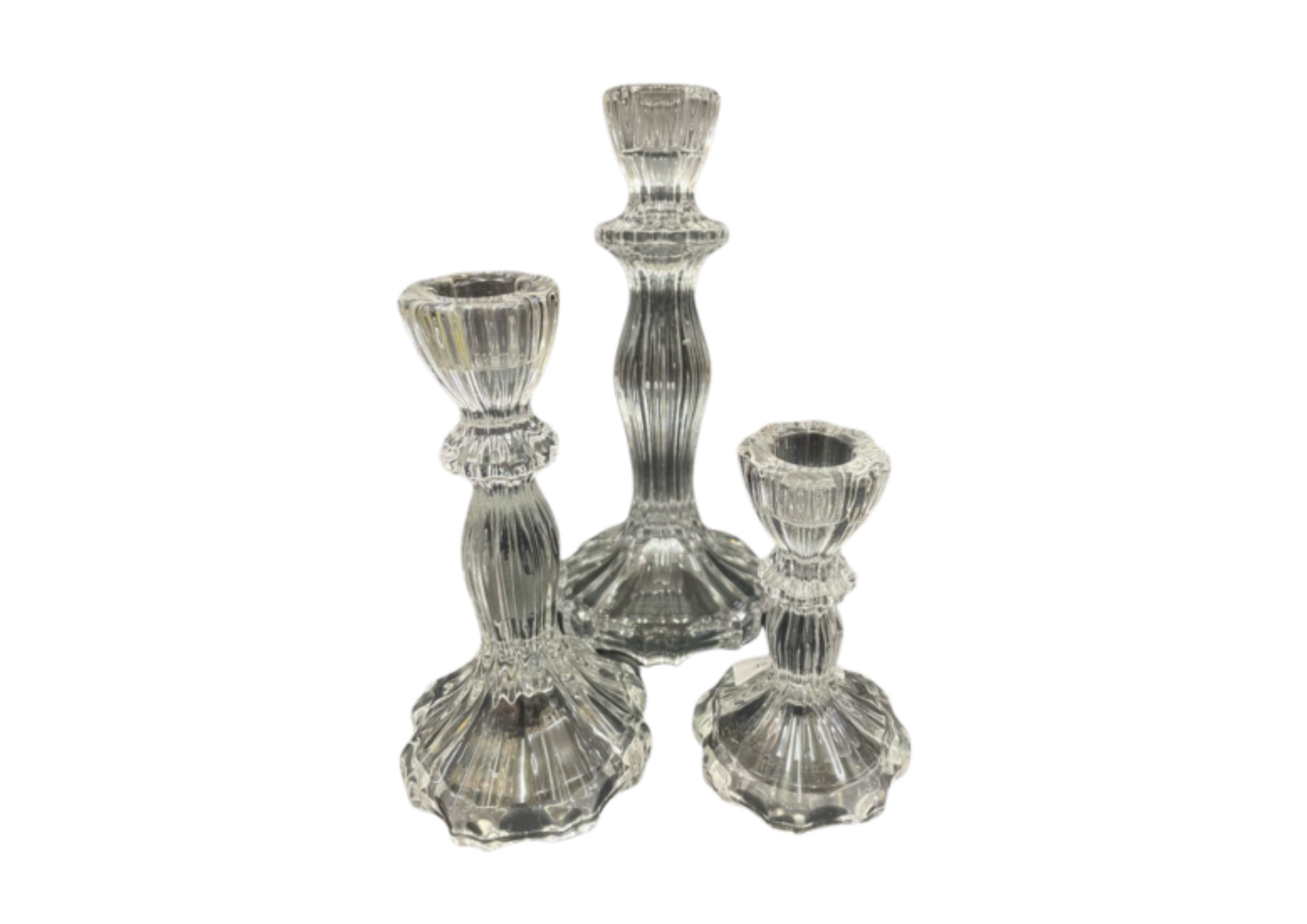 Crystal Glass Flower Shape Candle Holders