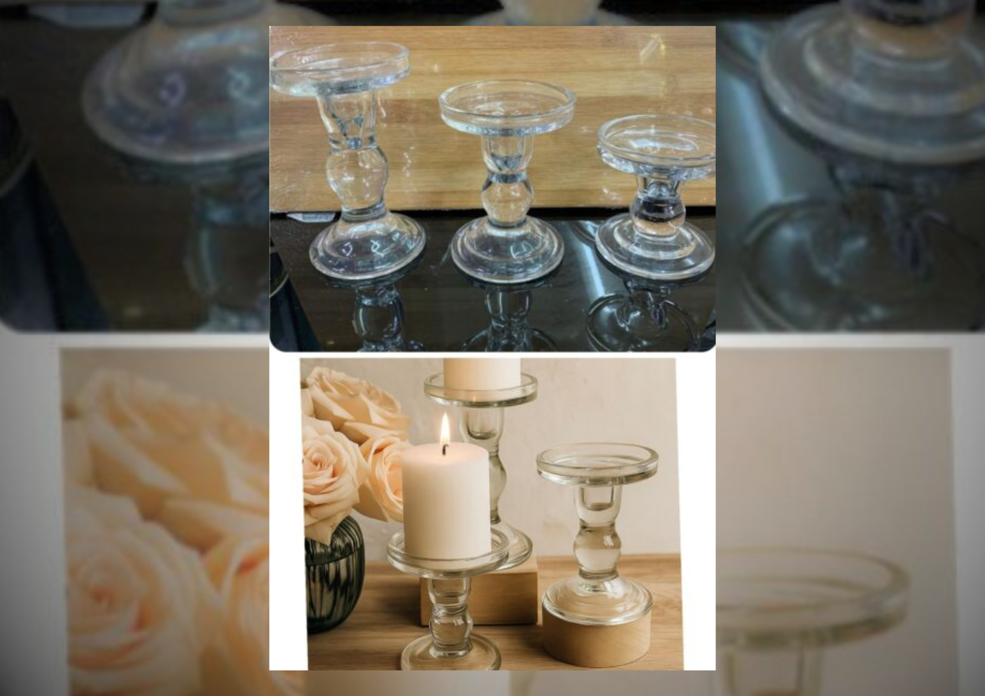 Glass Candle Stick / Holder