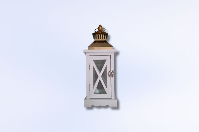 Small white & gold lantern