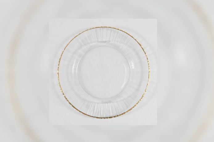 Clear plastic gold rim